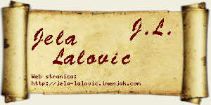 Jela Lalović vizit kartica